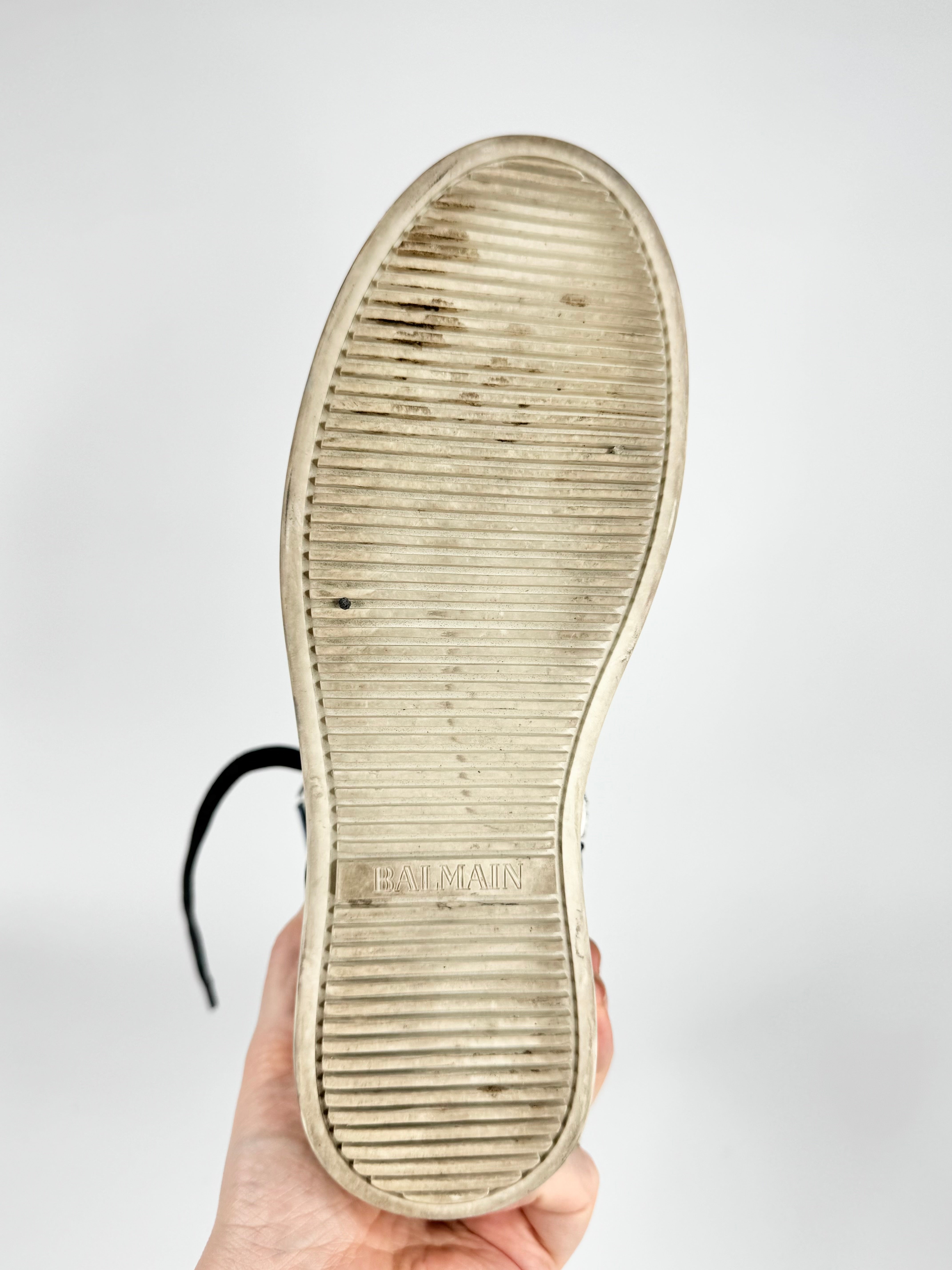 Balmain 2010 era High Top Statement Leather Sneakers - EU36