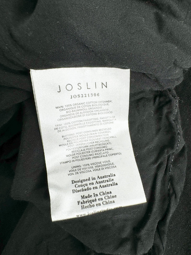 Joslin Black Cotton Tiered Blouse - AU14