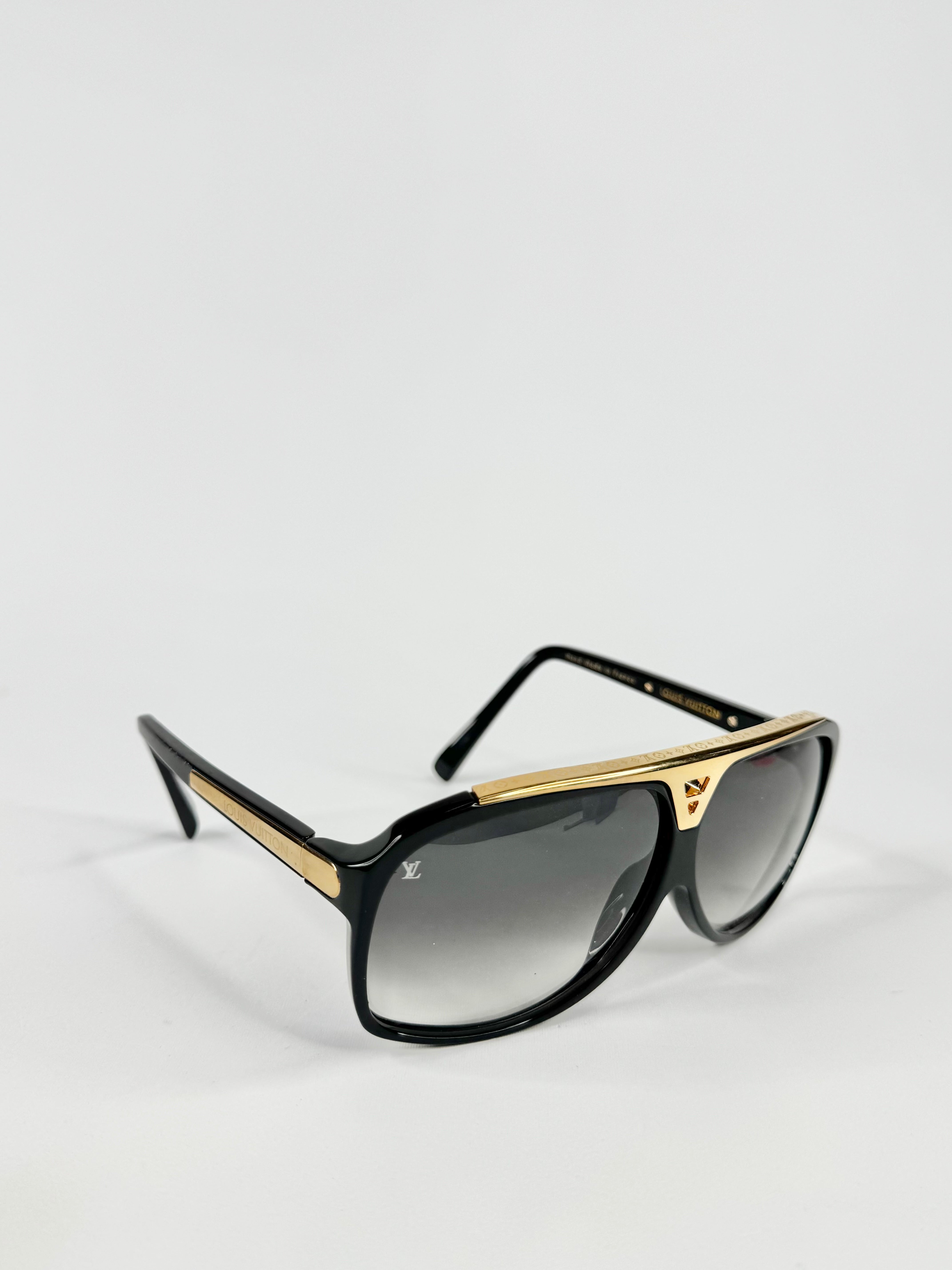 Louis Vuitton Black & Gold 'Evidence' Square Sunglasses