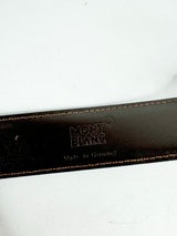 Monte Blanc Sleek Black Leather Belt