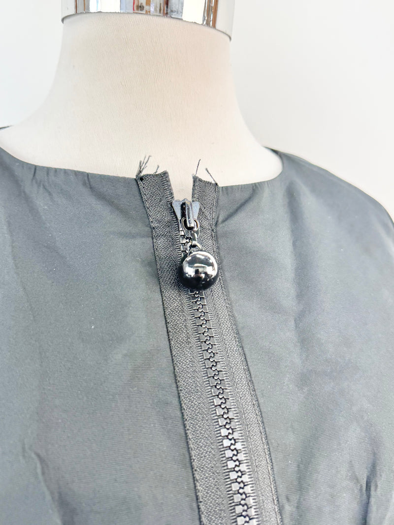 Moschino Cheap & Chic Black Bow Tie Zippered Jacket - AU10