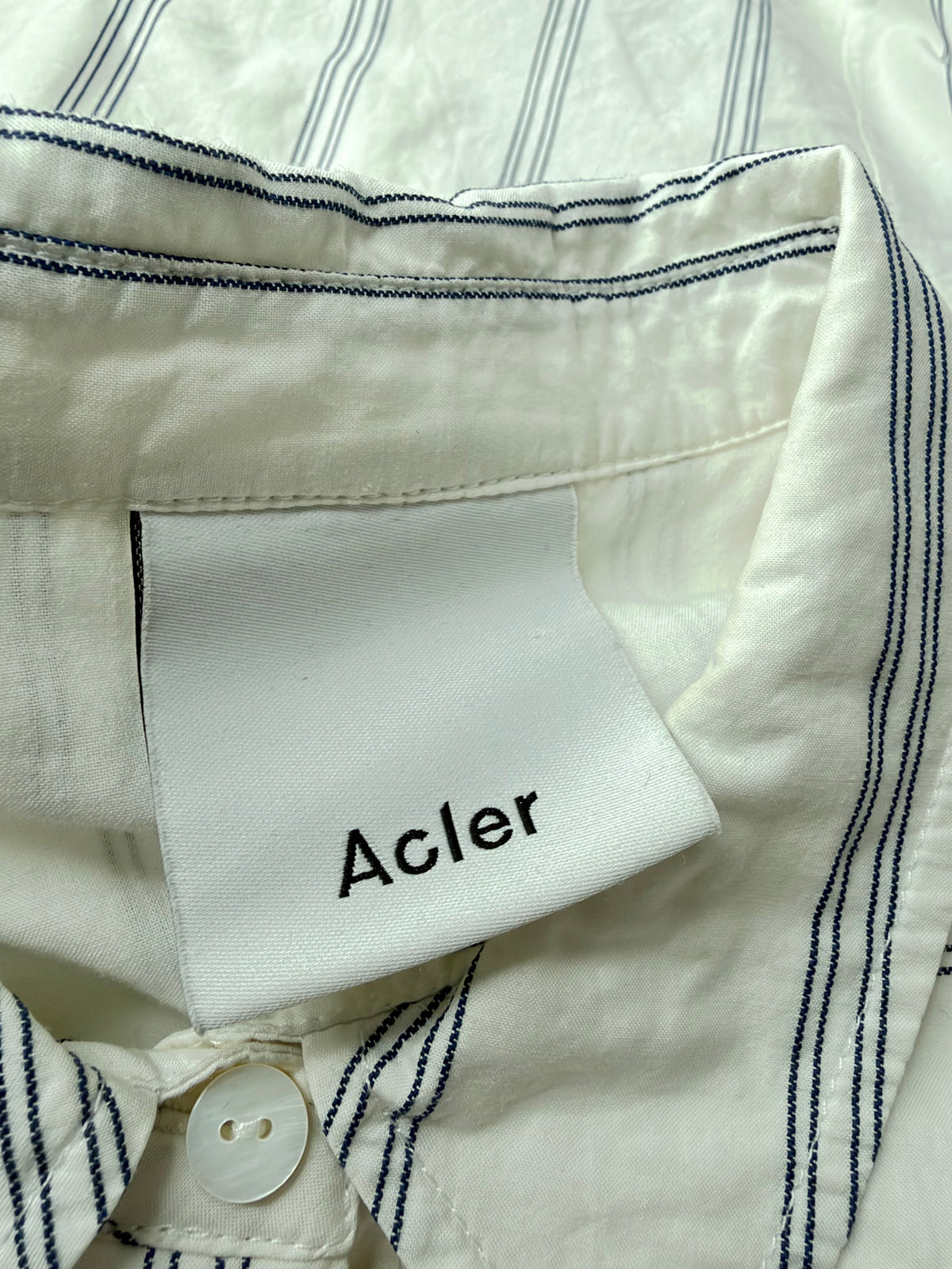 Acler White & Navy Retro Striped Cotton Dress - AU6