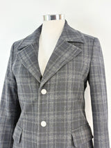 Renoma Paris Black & Grey Striped Wool-Blend Coat - L