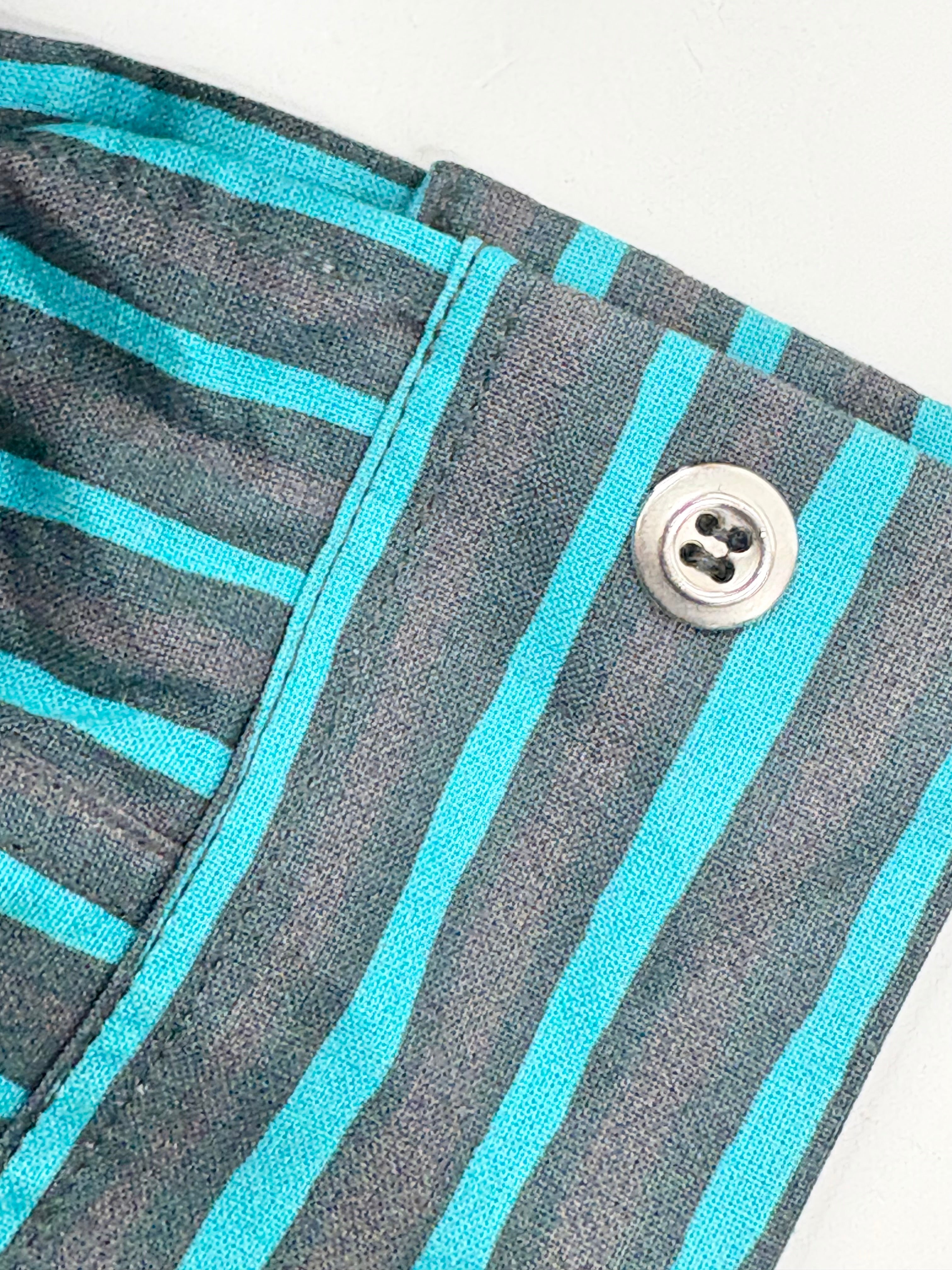 Marimekko Black & Turquoise Striped 'Jokamies' Shirt - AU8
