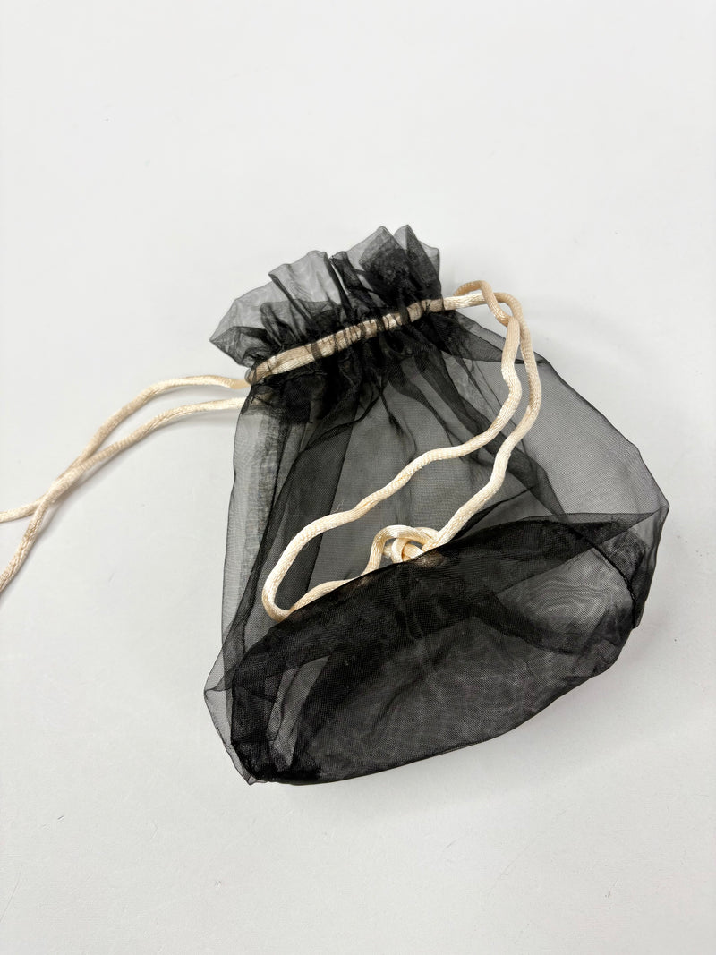 Vicsin Australia Vintage Black Mesh Embellished Mini Cape