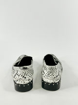 Sol Sana Snakeskin Studded Loafers - EU38