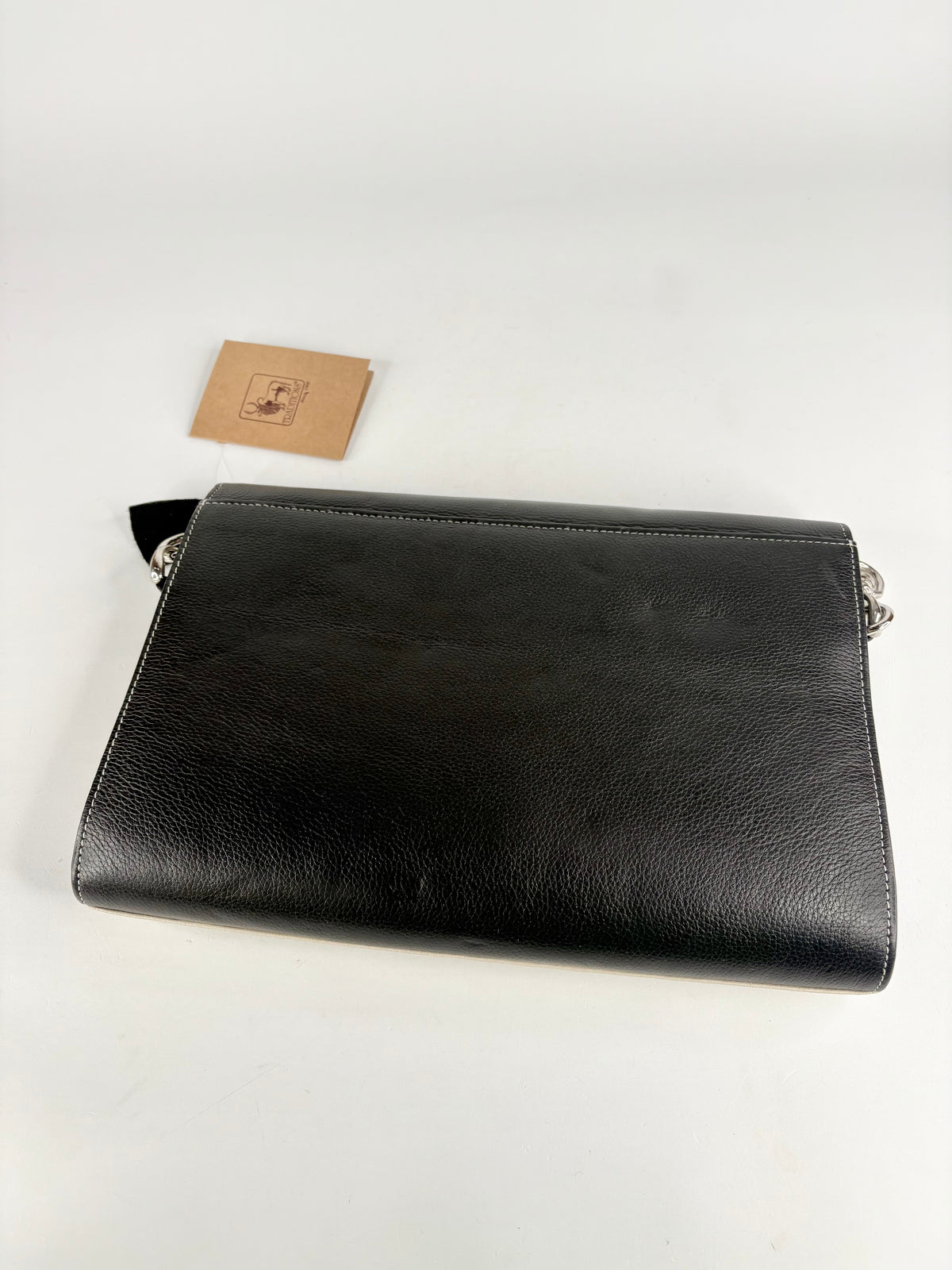 Traditions Black, Beige & White Leather Shoulder Bag