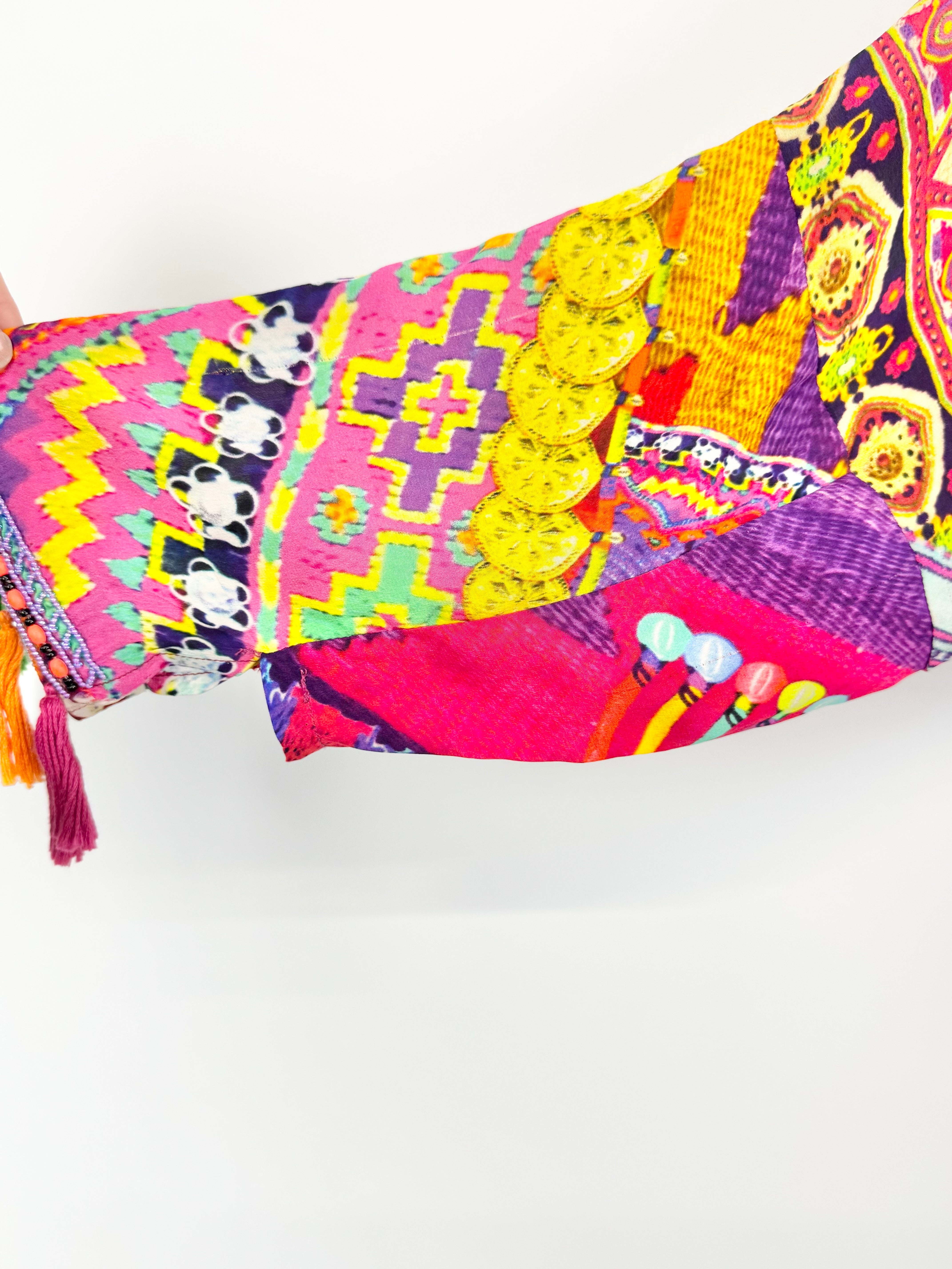 MFW Camilla Orange Silk Bejewelled Kaftan - AU8/10