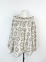 Zimmermann White Embroidered Peasant Top - AU8/10