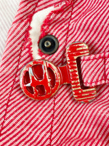 OHDD Red & White Distressed Denim Jacket - AU16