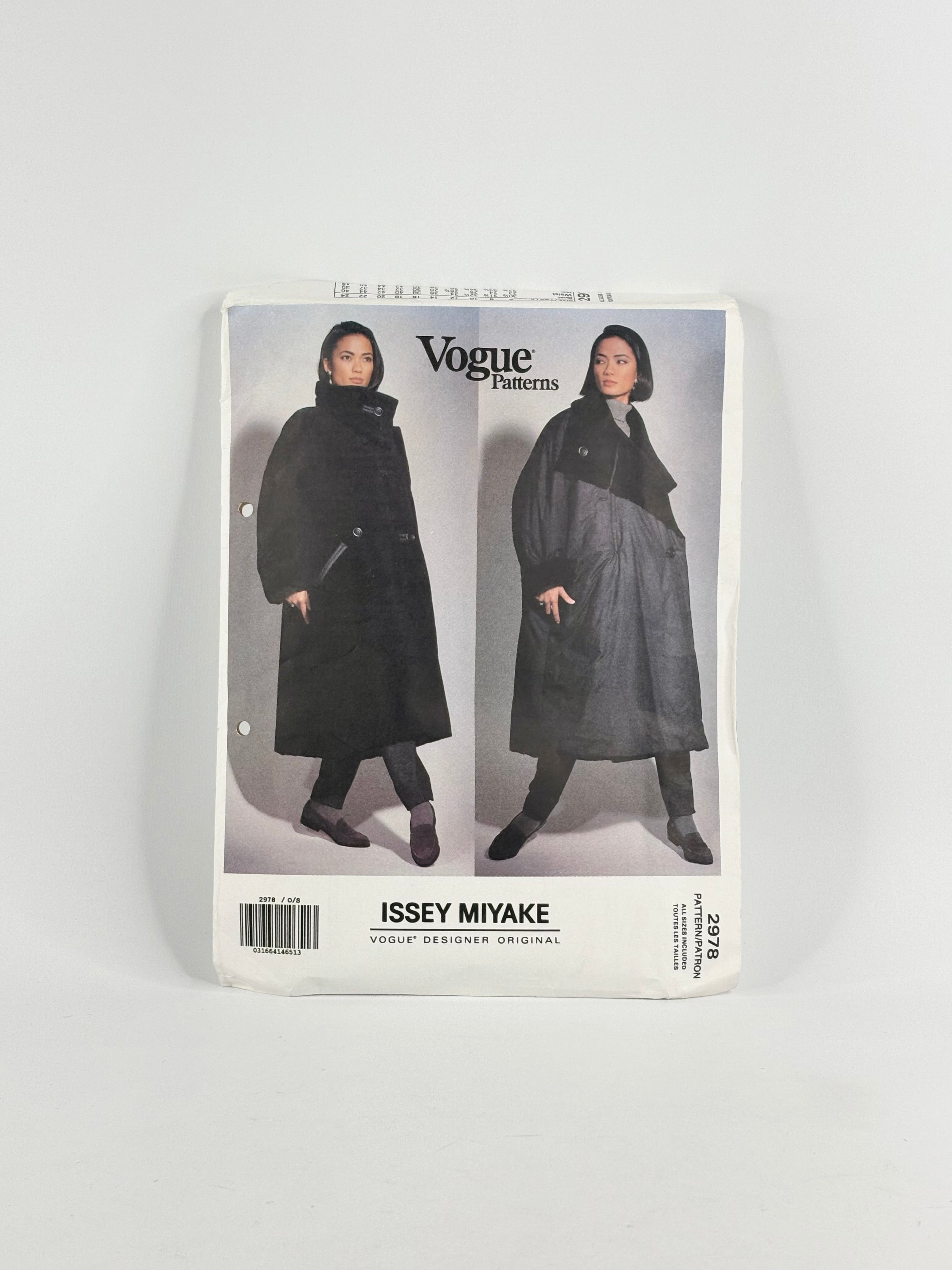 Vogue Designer Original Issey Miyake Coat: No. 2978 - S/L