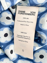 Diane von Furstenberg Blue Lily Florals Button Up Dress - AU8