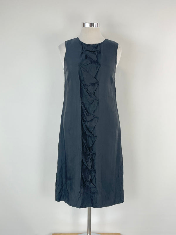 Nevenka Black Folds-Panel Shift Dress - AU12