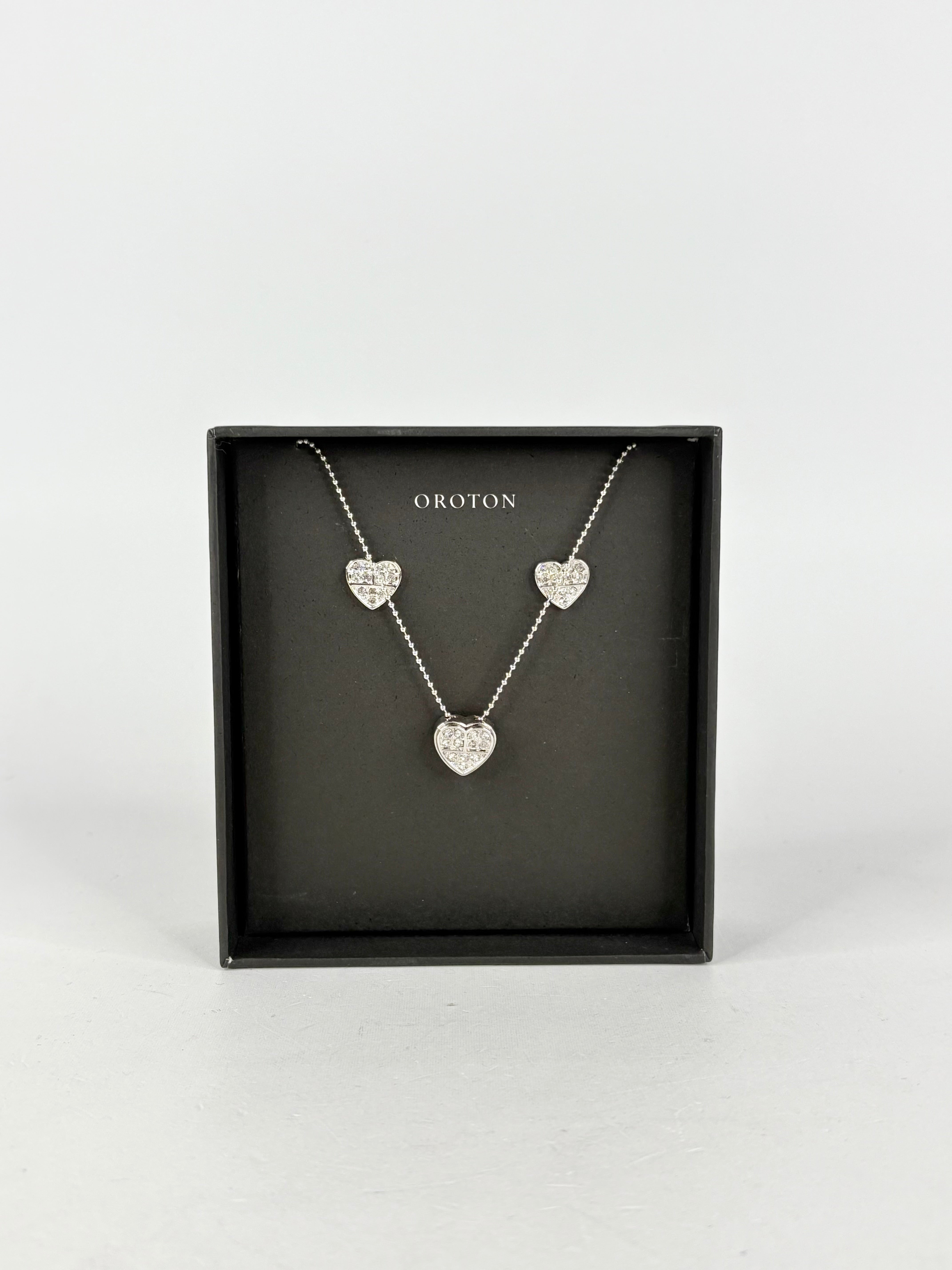 Oroton Silver Pave Heart Jewelry Gift Set