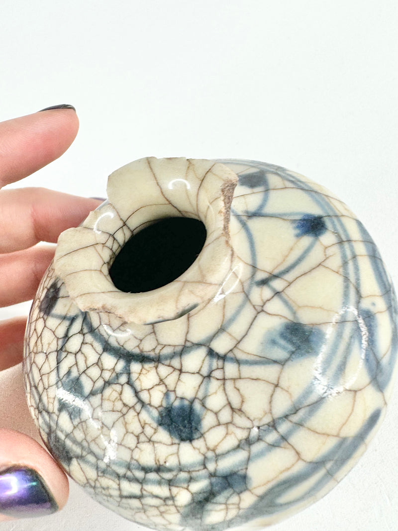 Antique Stoneware Hand Painted Jarlet