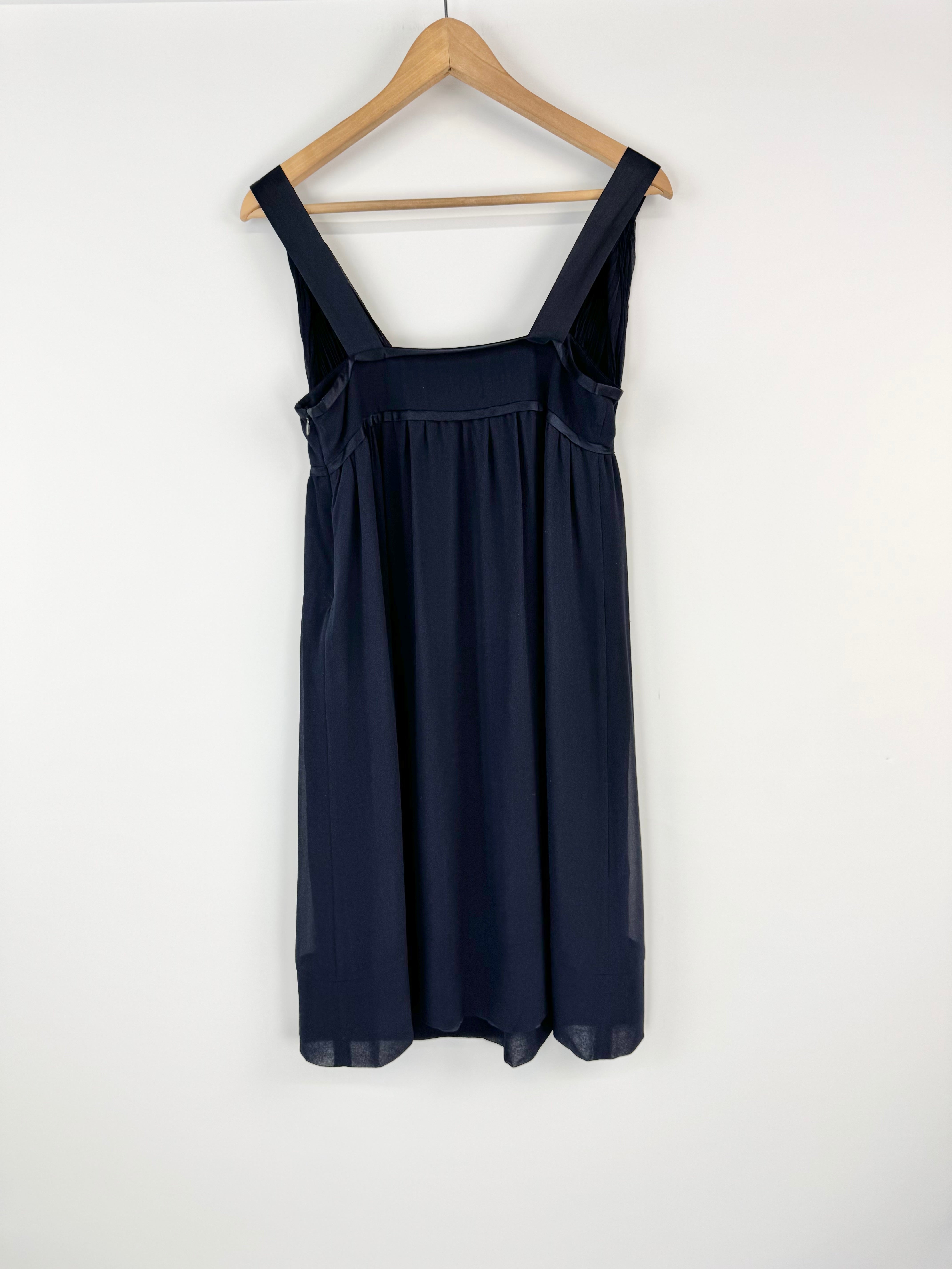 Saba Navy Blue Silk Mini Dress - AU6