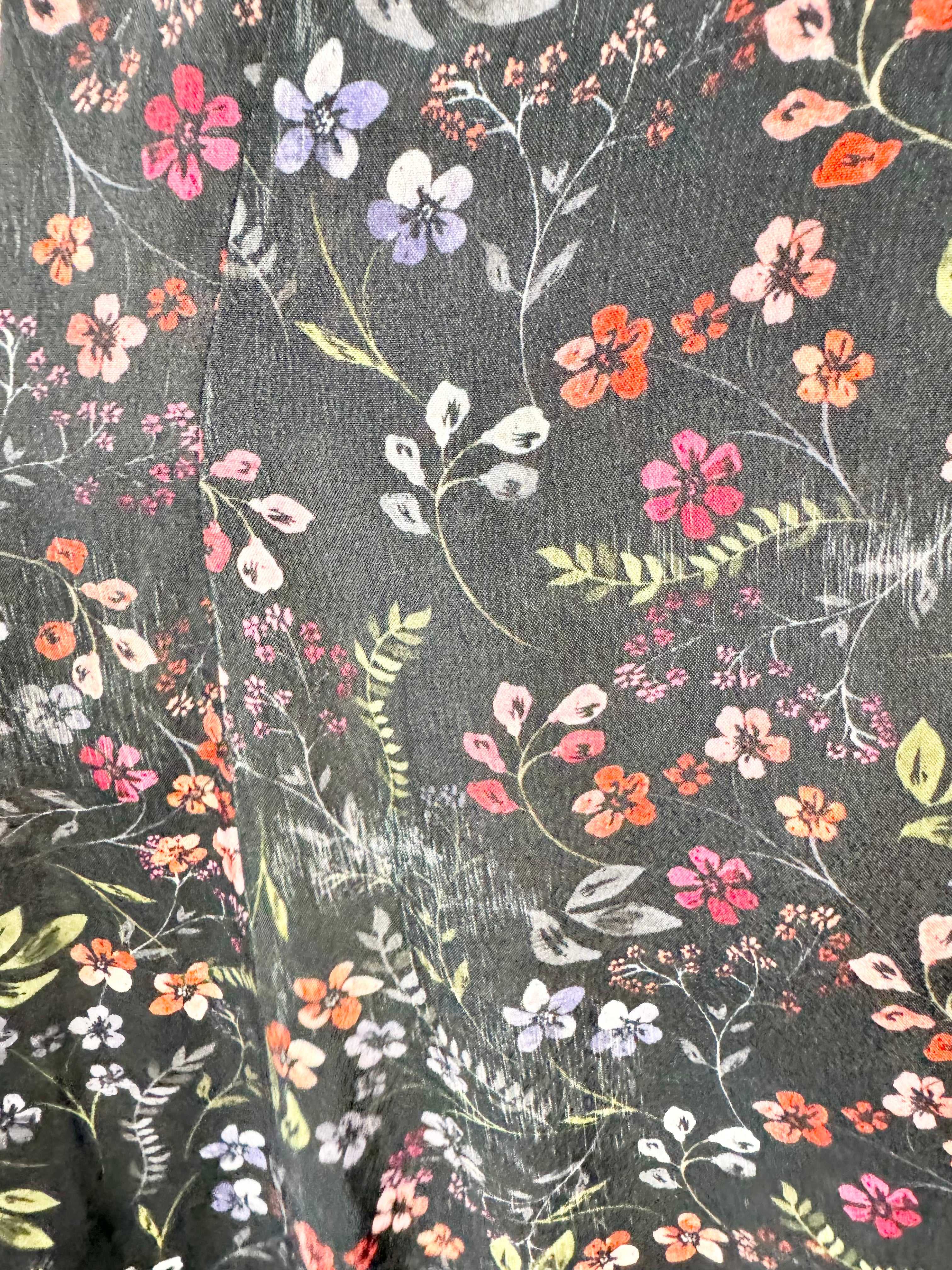 Kachel Silk & Viscose Blend Botanical Patterned Dress - AU14