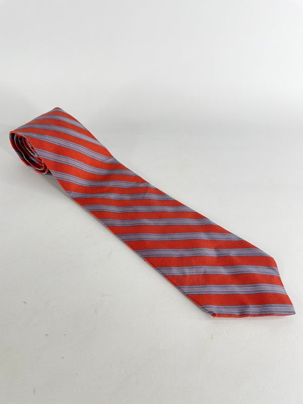 Brooks Brothers Orange Striped Silk Tie