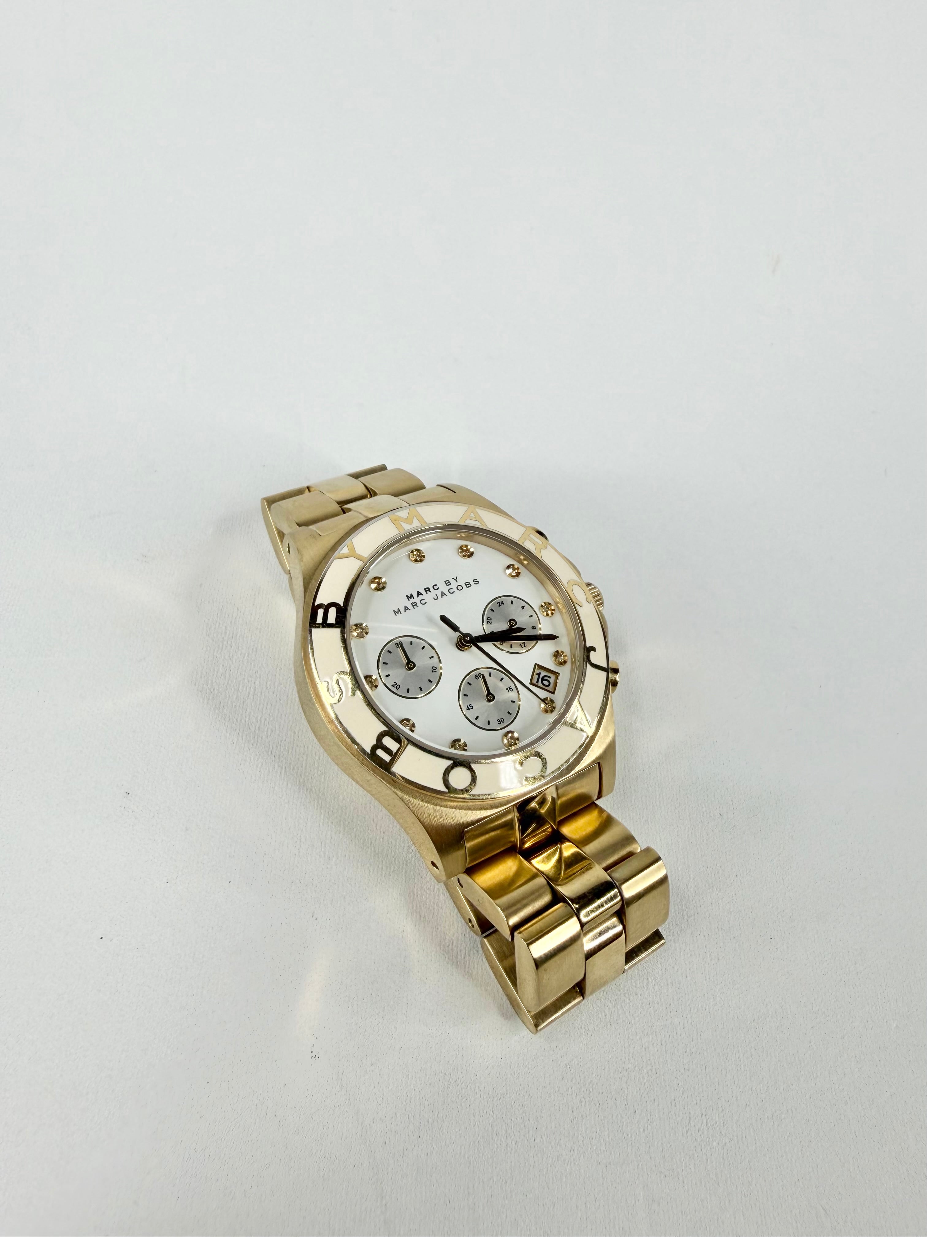 Marc by Marc Jacobs Gold & Cream Enamel Watch