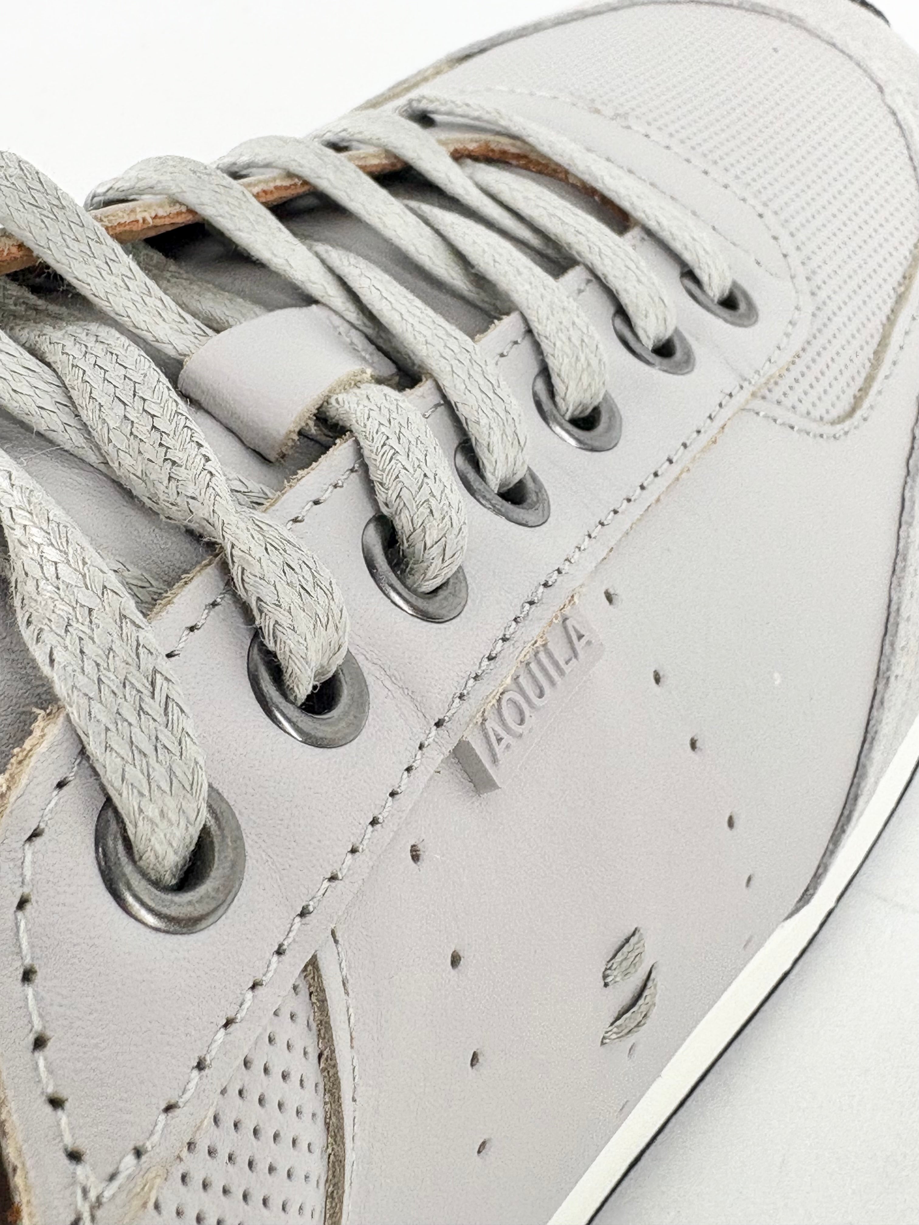 Aquila Light Grey Leather 'Apollo' Sneakers - EU43