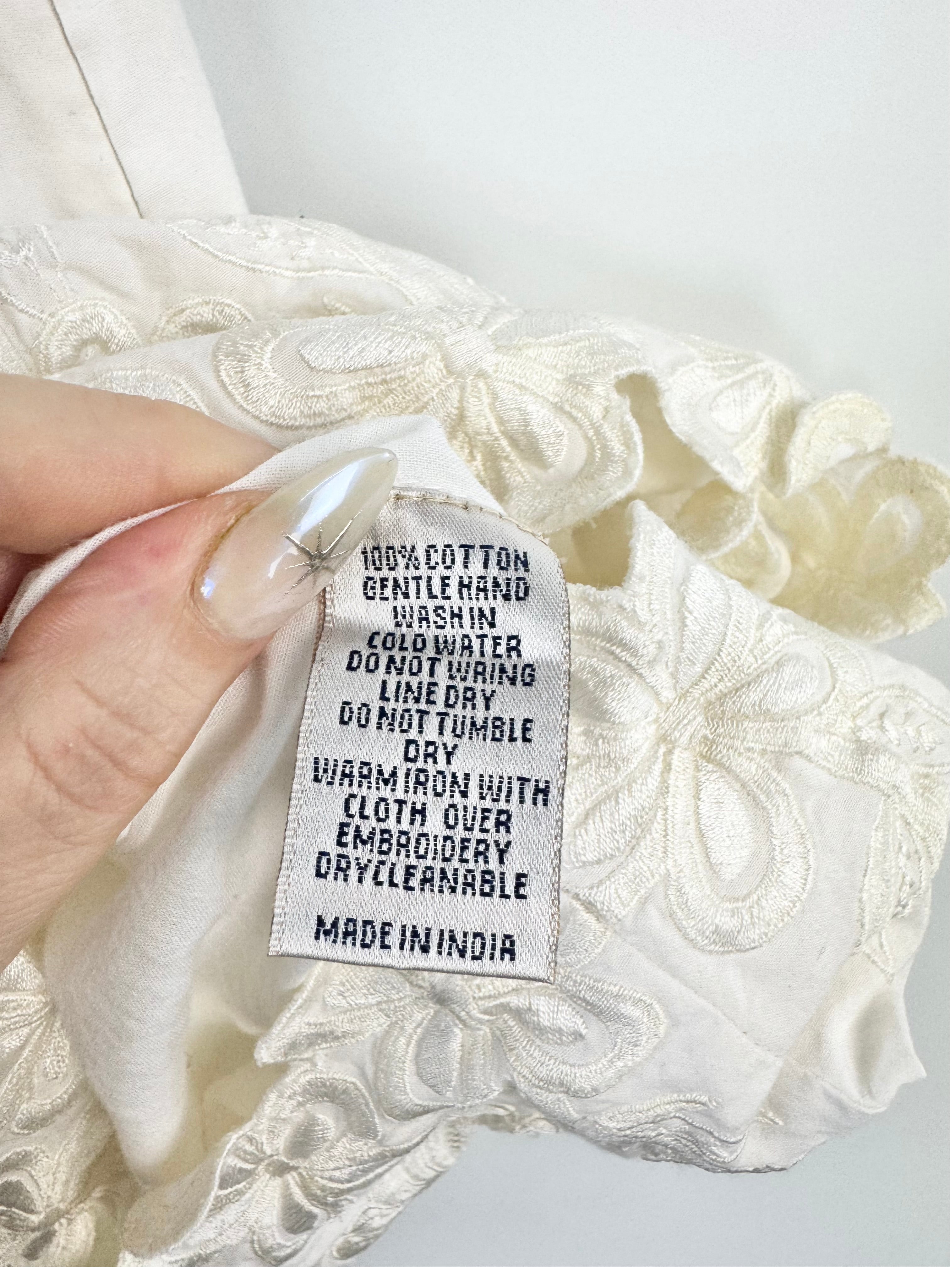 Fleur Wood White Lace & Applique A-Line Dress - AU8