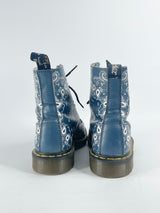 Dr. Martens Blue Leather Pascal 8-Eye Paisley Boots - EU43