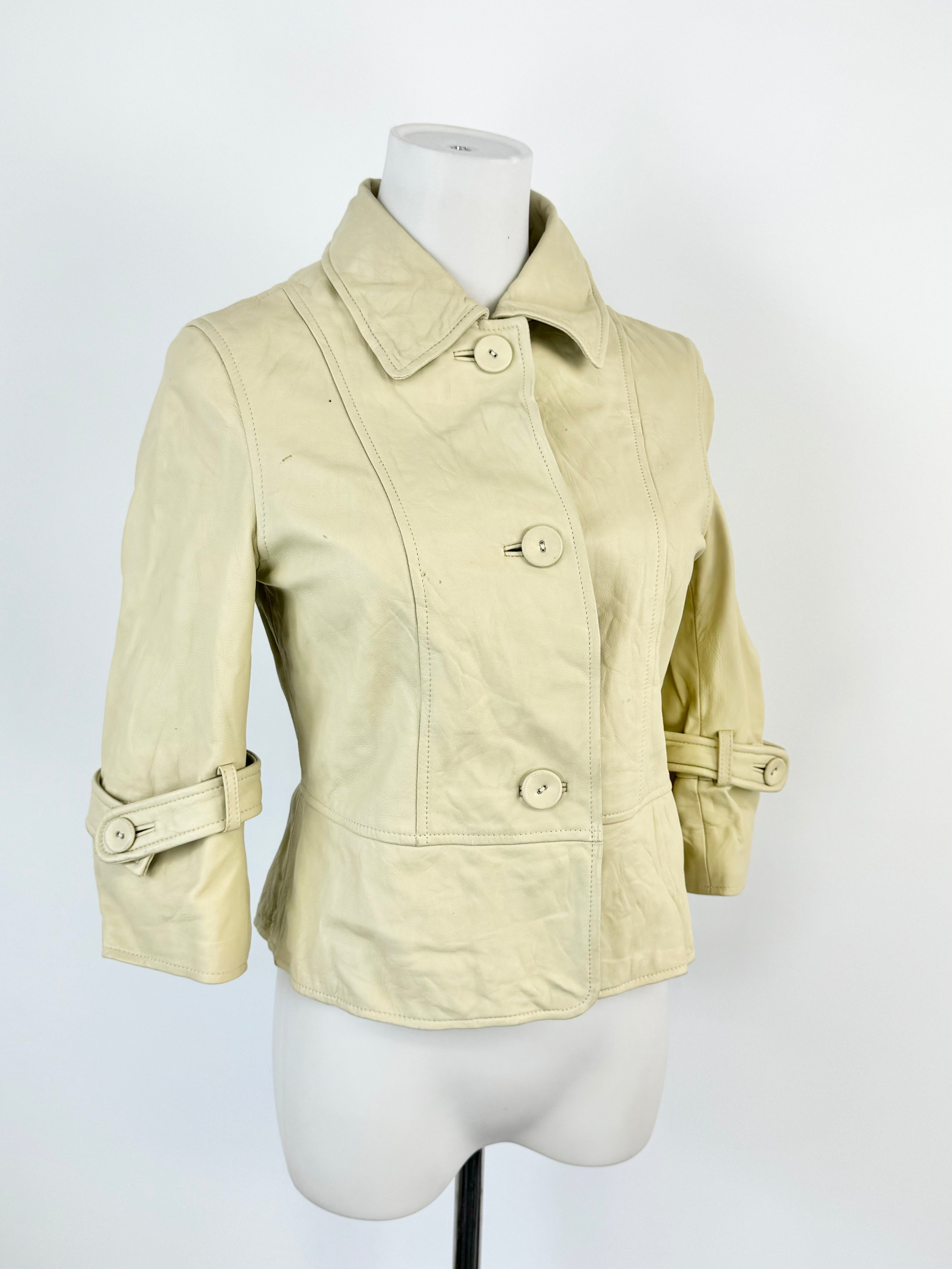 Husk Bisque Leather Jacket - AU6/8