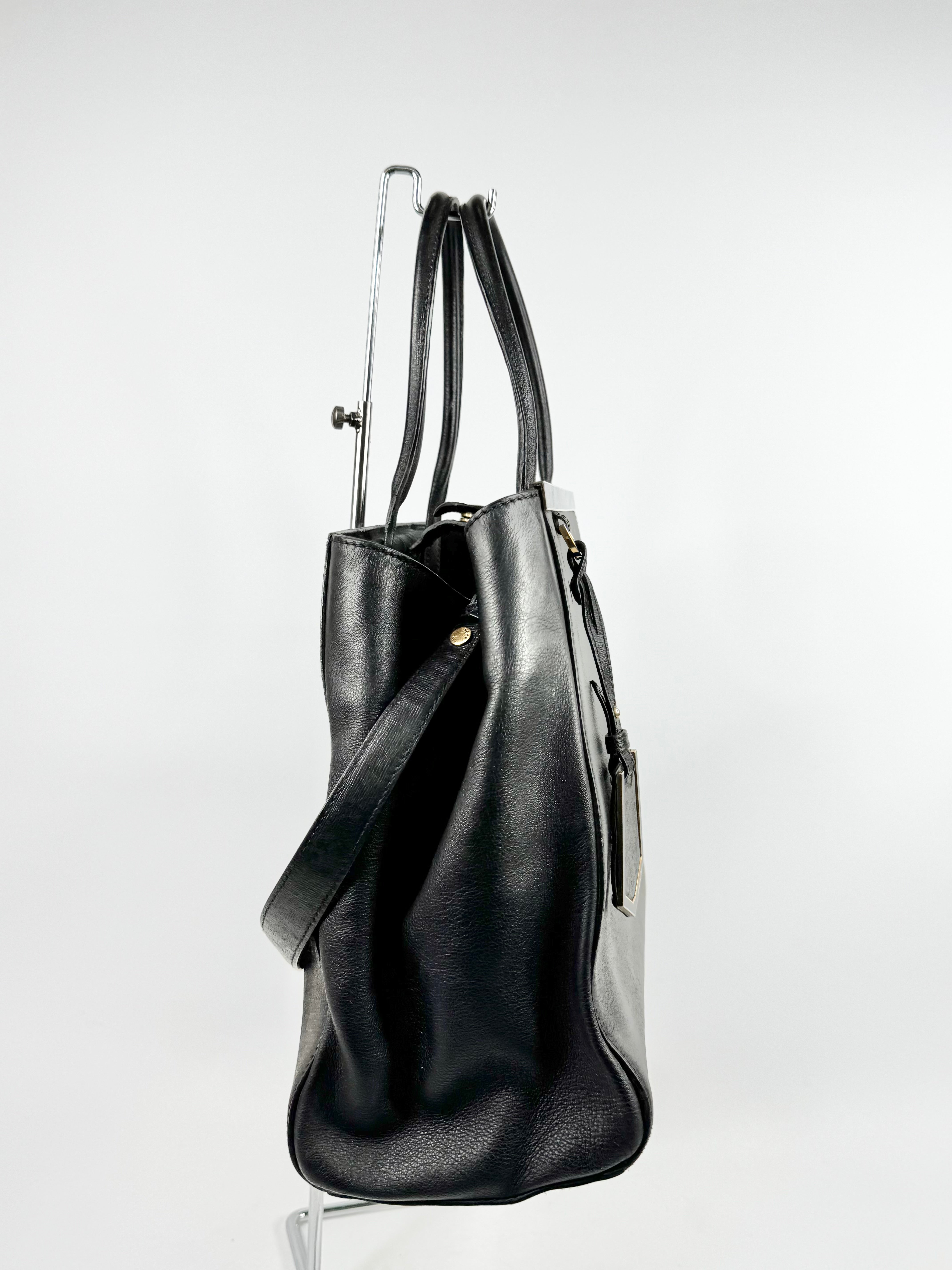 Fendi 2jours Black Leather Satchel