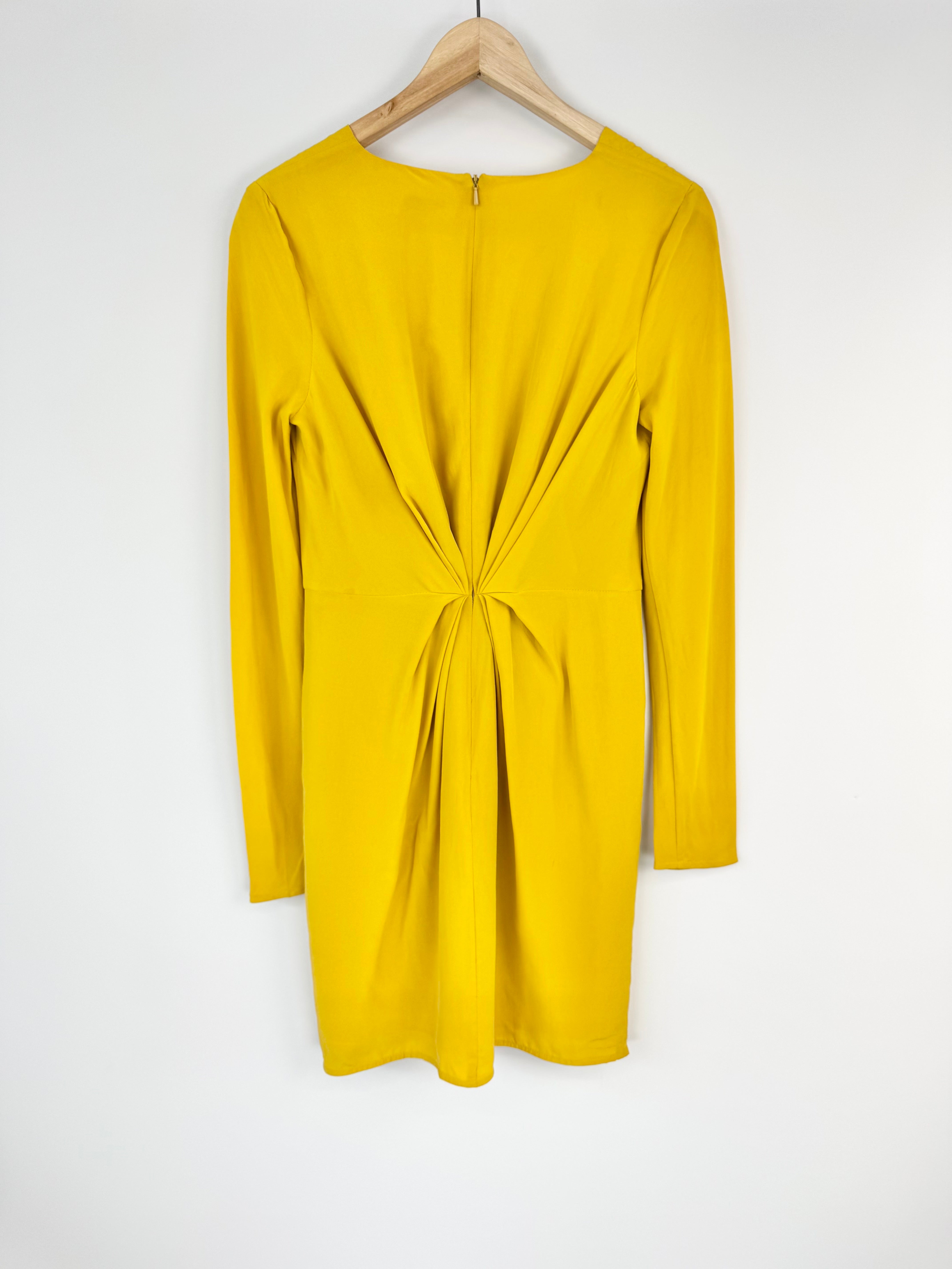 Zimmermann Mustard Yellow Long Sleeve Silk Body Con Dress - AU8/10