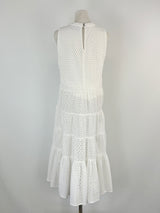 Decjuba White Ring-Pattern Tiered Maxi Dress - AU12