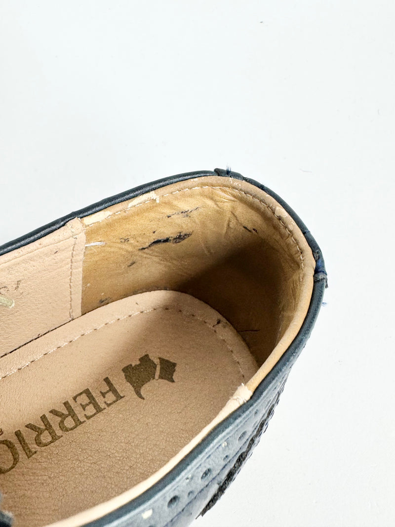 Ferrioni Navy Blue Brogue Lace Ups - EU37.5