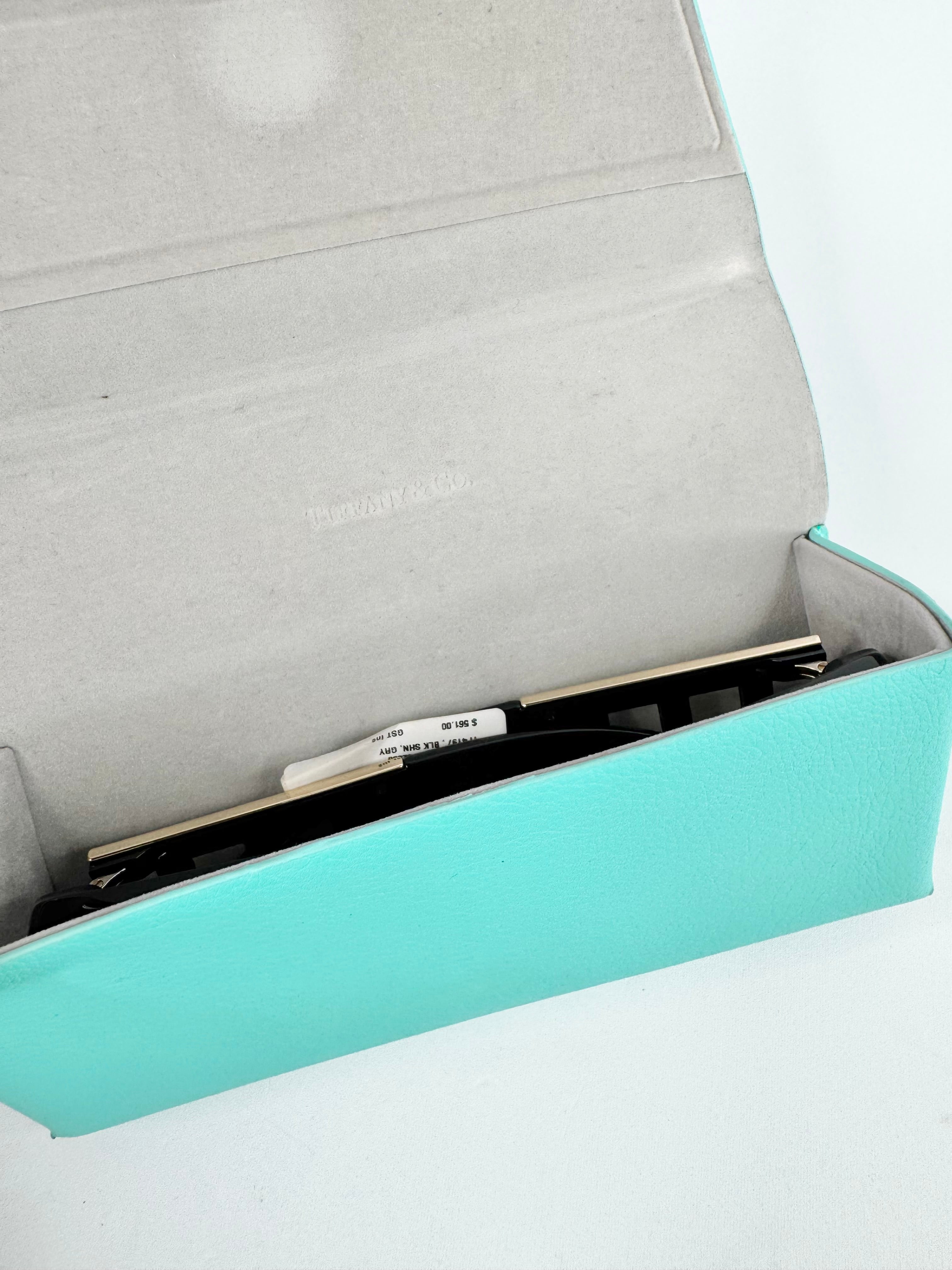 Tiffany & Co Black & Gold 'TF4197' Rectangular Sunglasses