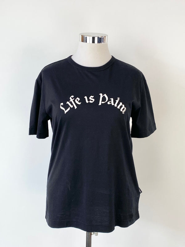 Palm Angels Black Fitted 'Life is Palm' T-Shirt NWT - XL
