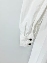 Alexander McQueen White Cotton Tiered Blouse - AU10/12