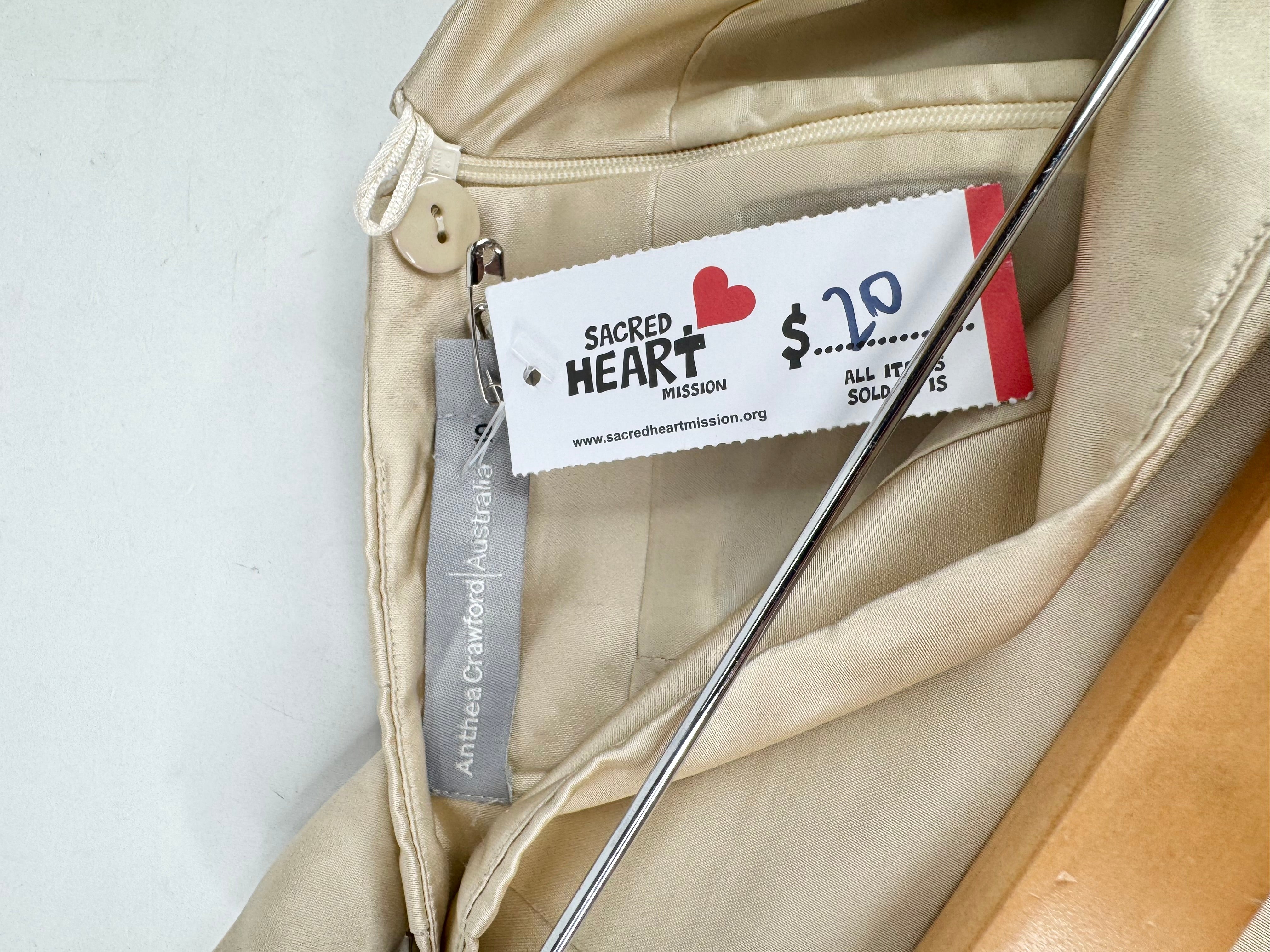 Anthea Crawford Pale Gold Knee Length Skirt - AU10