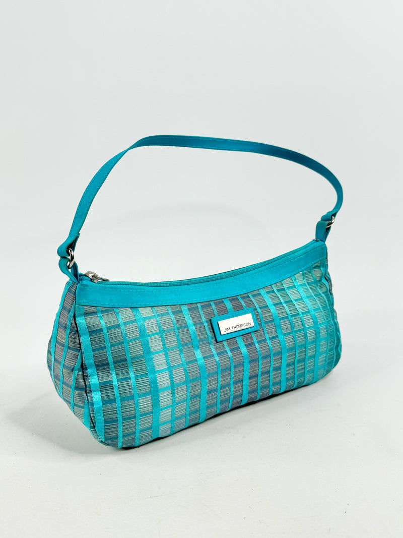 Jim Thompson Teal Plaid Mini Bag