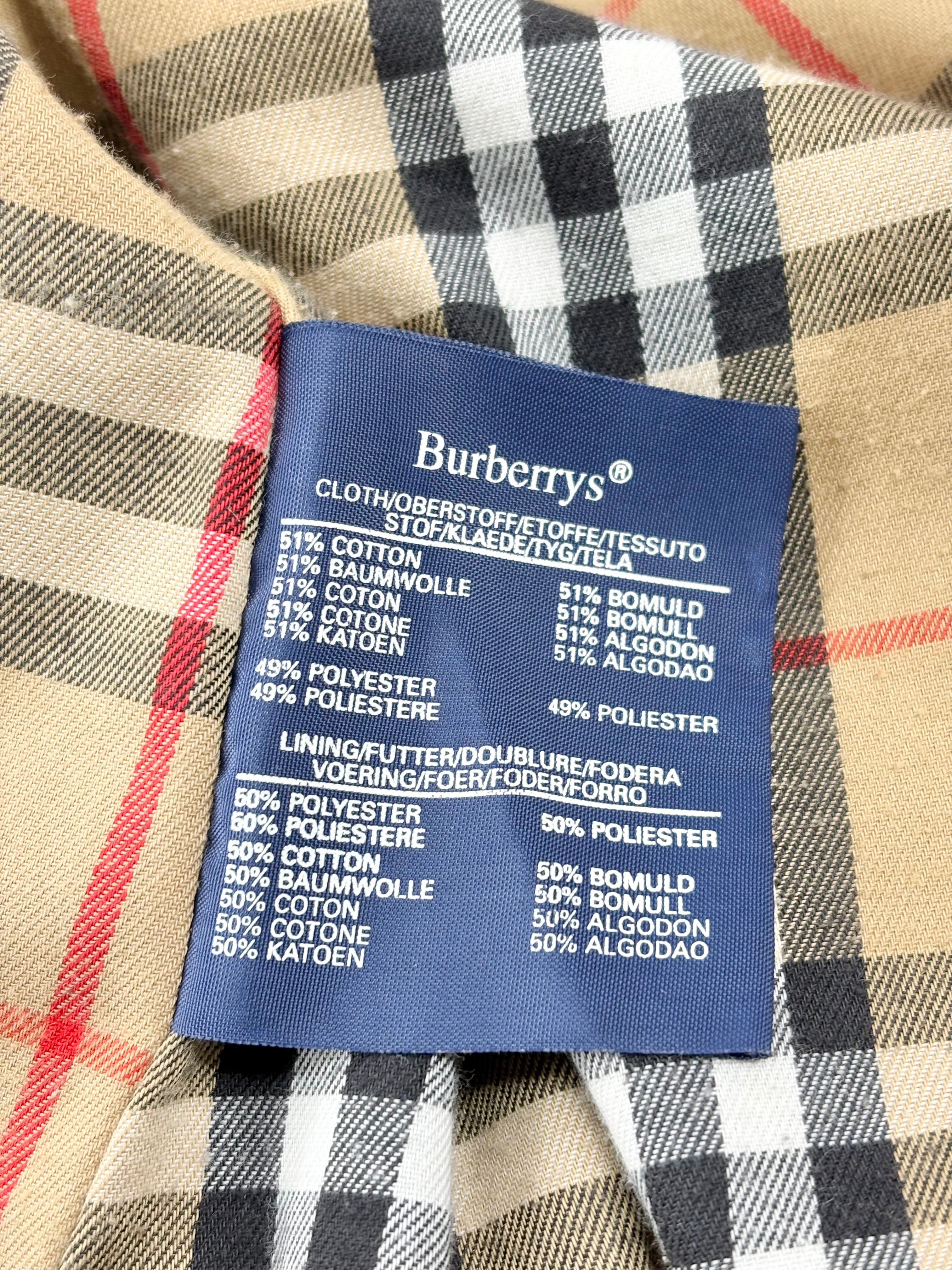 Burberrys Vintage 90s Beige Trench Coat - AU14/16