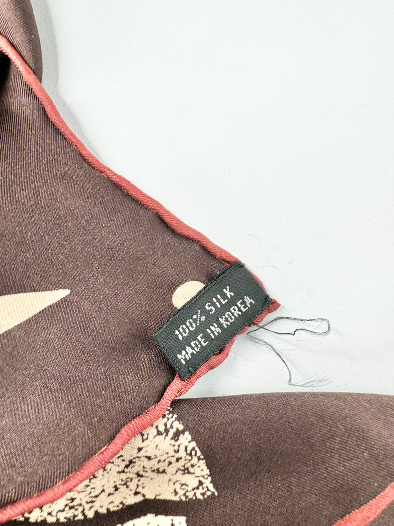 Vintage Pierre Cardin Dark Chocolate Silk Scarf