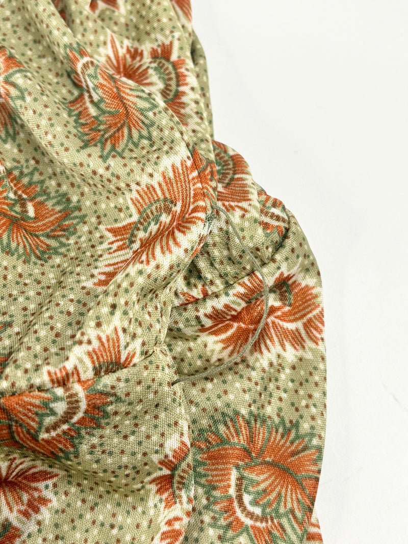 Ibis Peekaboo Olive Green Floral Midi Dress - AU10/12