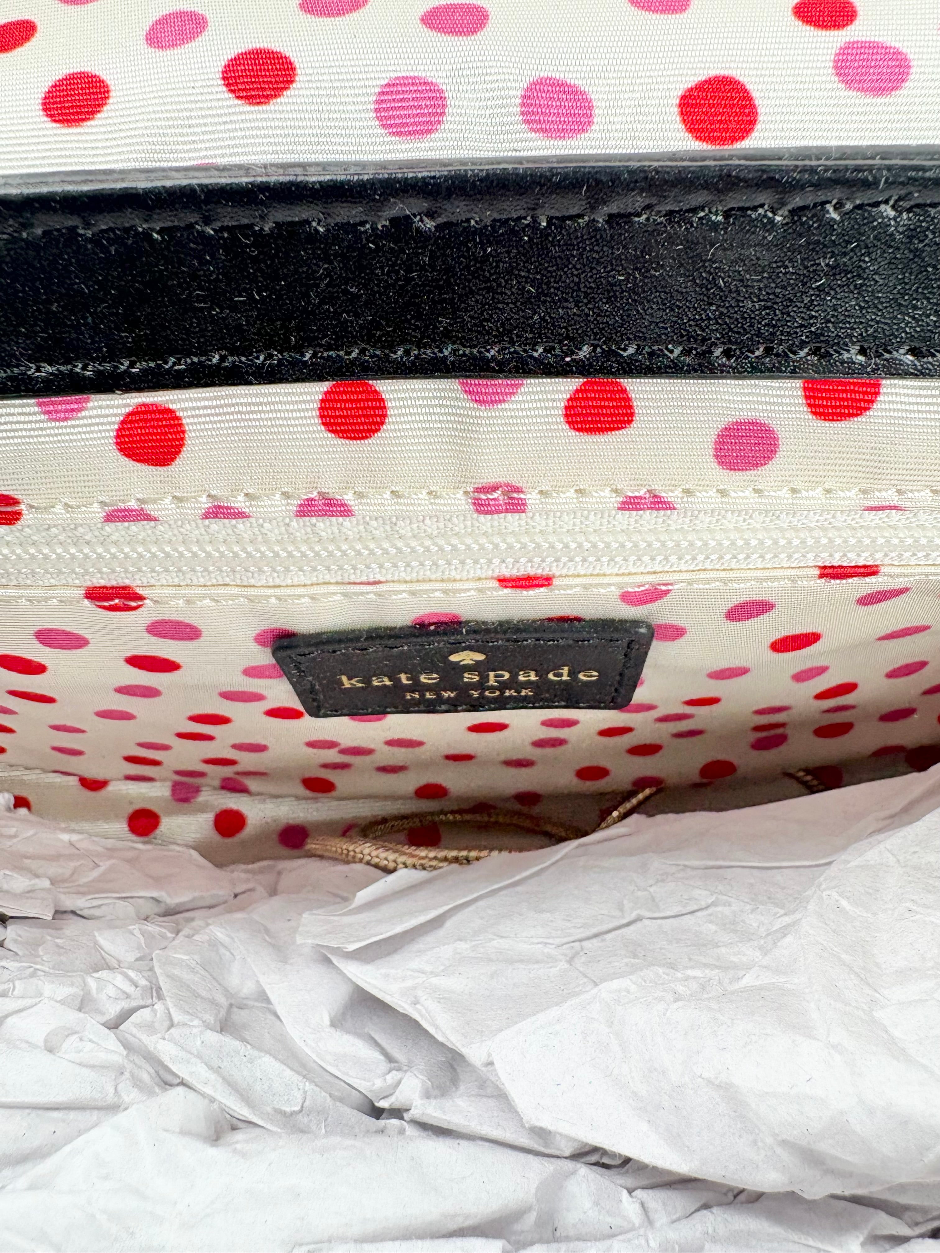 Kate Spade Black Leather Envelope-Style Shoulder Bag