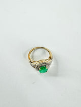 9ct Gold, Diamond & Emerald Ring