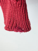 Hand-Made Cherry & Pastel Pink Wool Knit Sweater - AU12