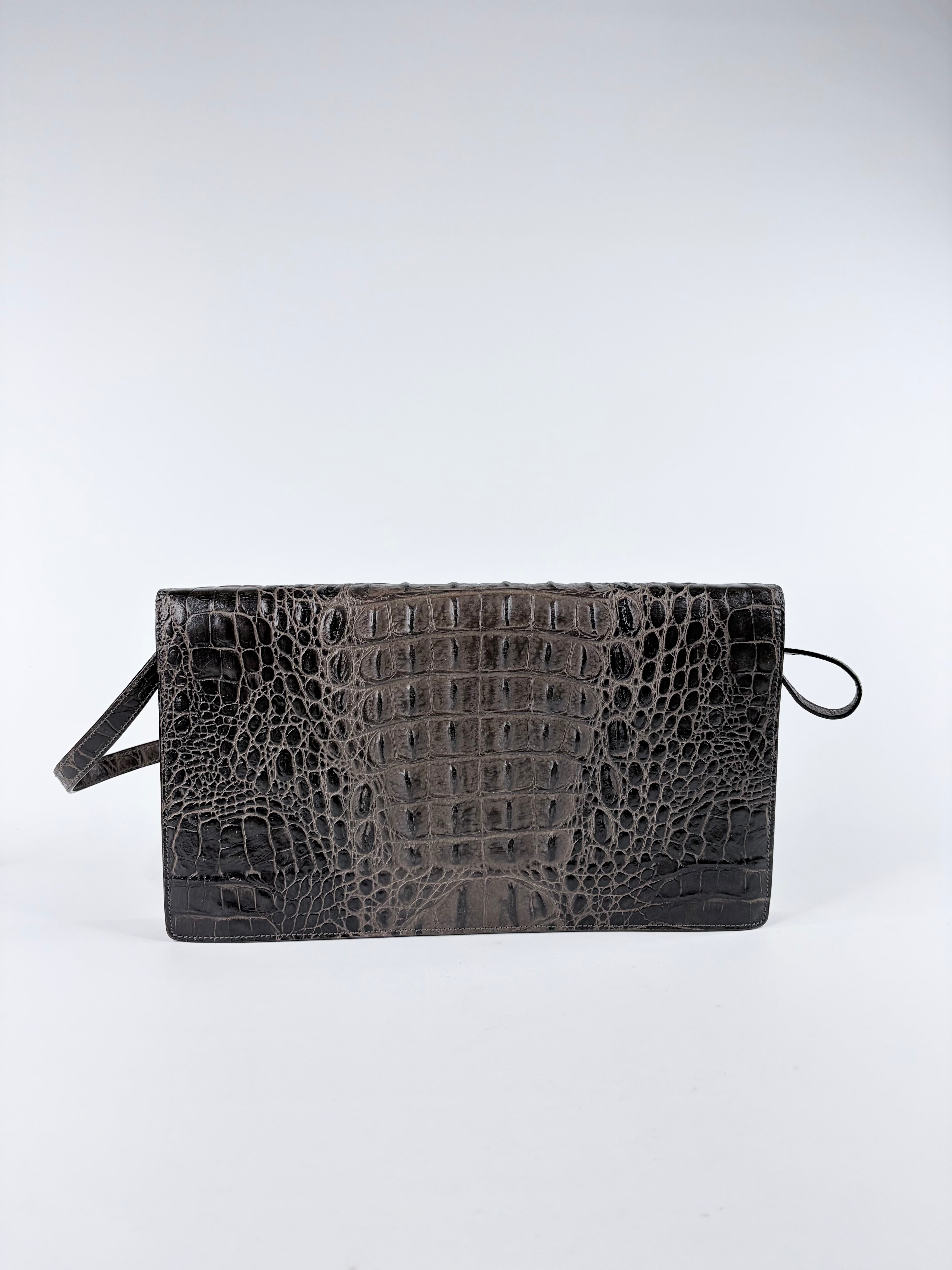 Escada Croc Textured Cross Body Bag
