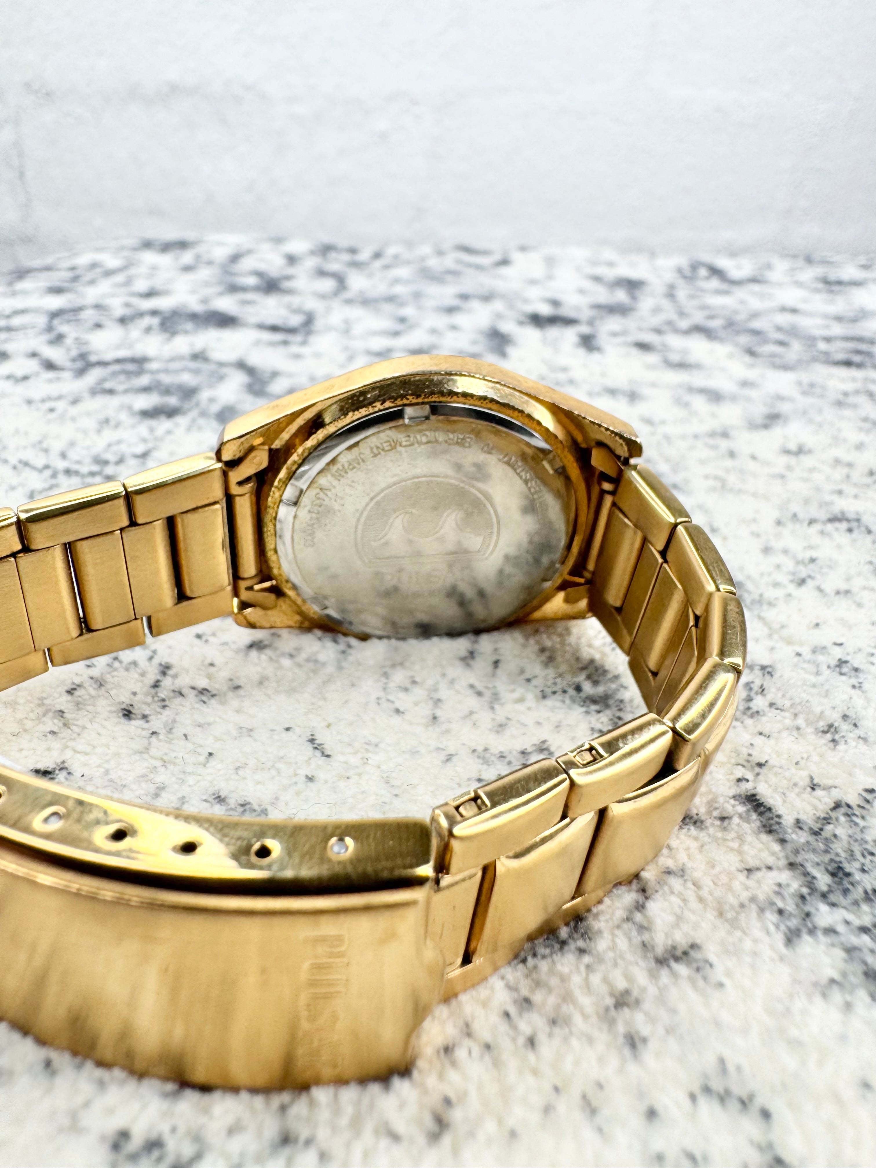 Pulsar Gold Toned Watch Vj33-X004 Watch