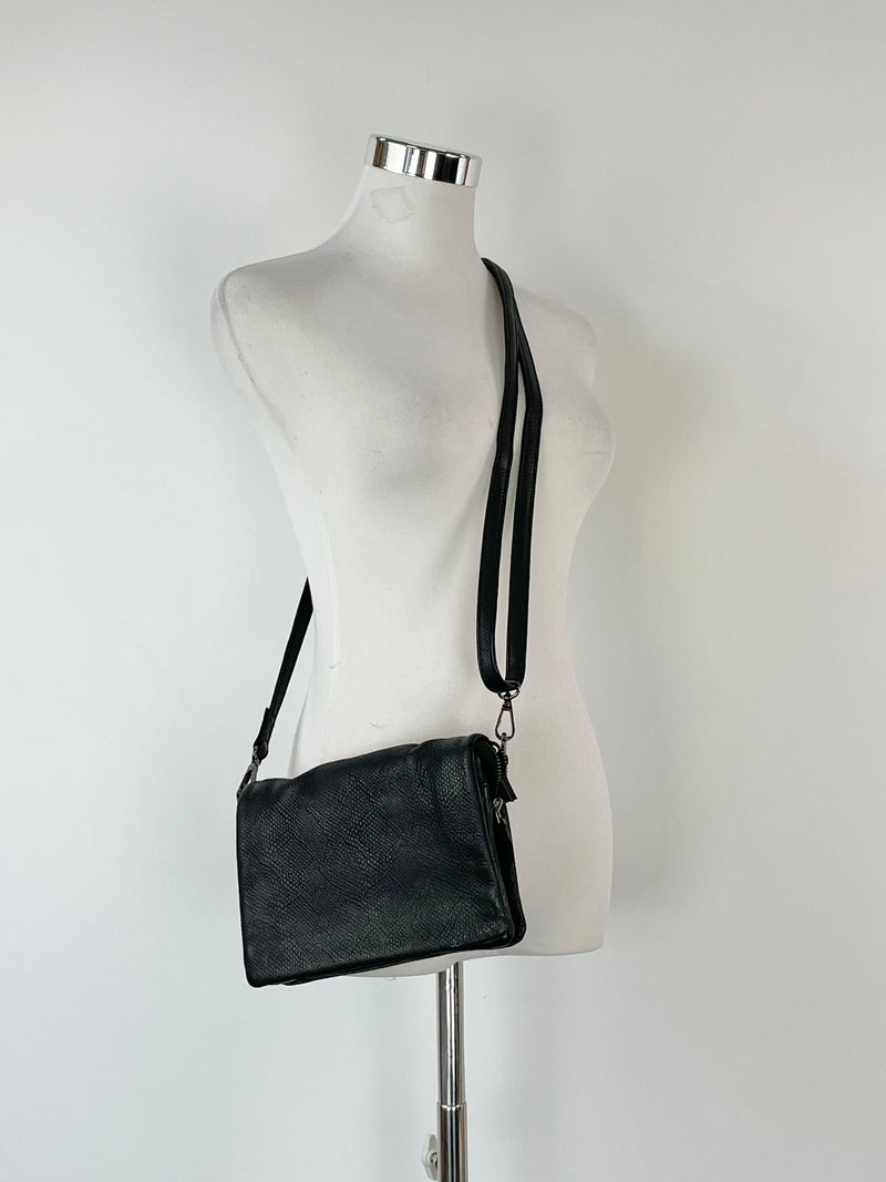 ELK Black Leather Mini Crossbody Bag