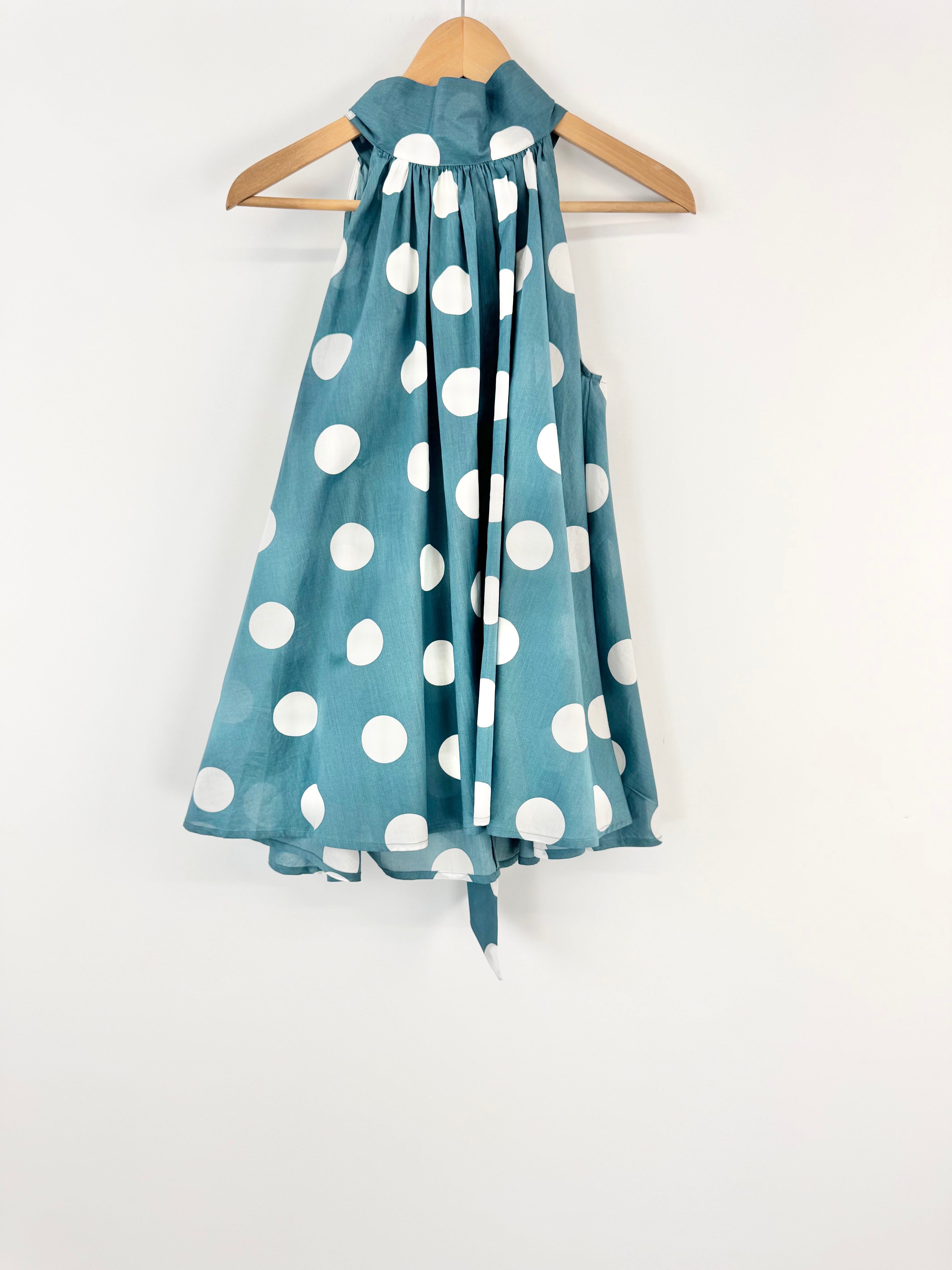 Morrison Teel Polka Dot Pussy Blouse Sleeveless Blouse - AU8/10