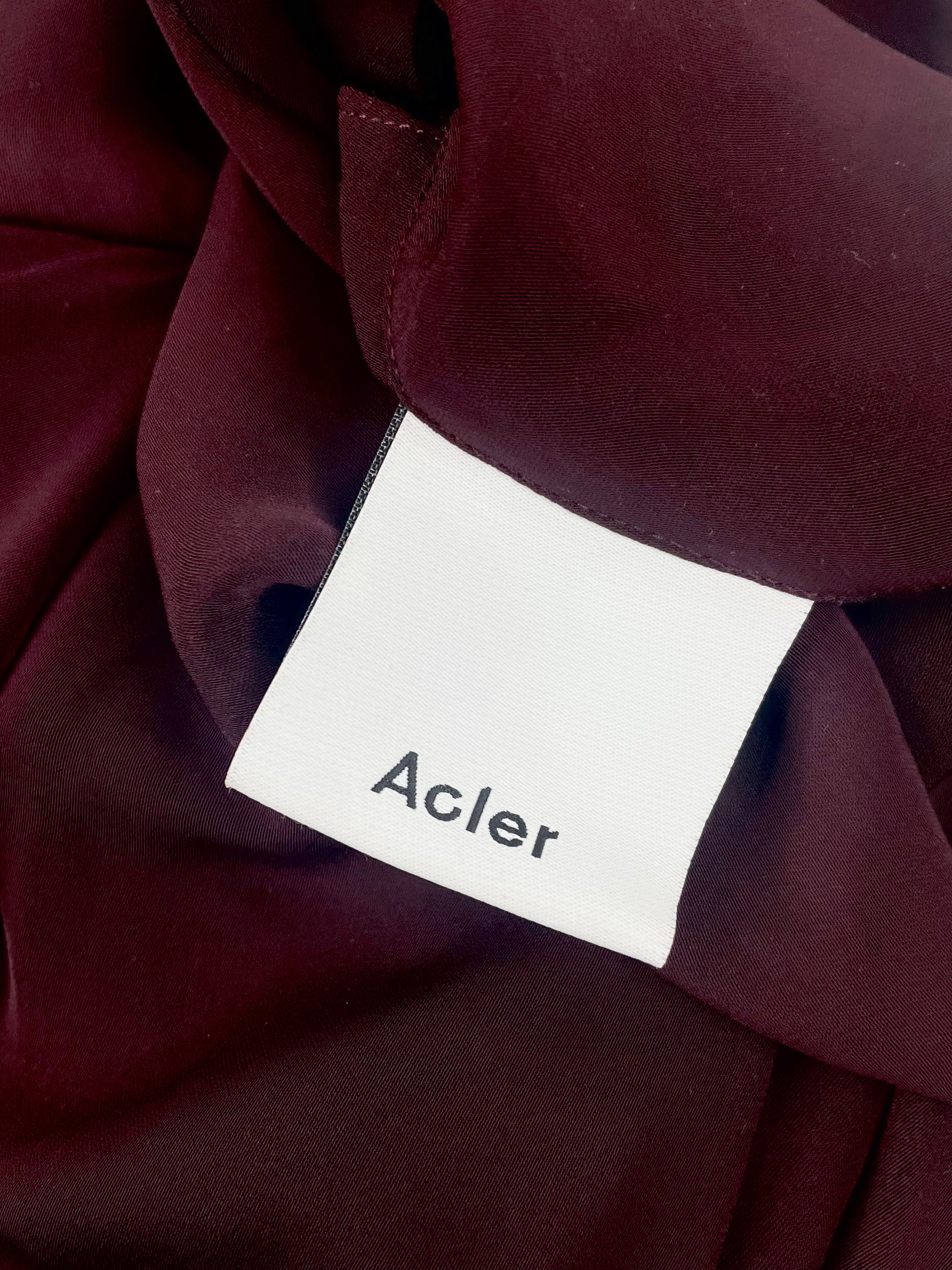 Acler Maroon Wrap Blouse - AU10