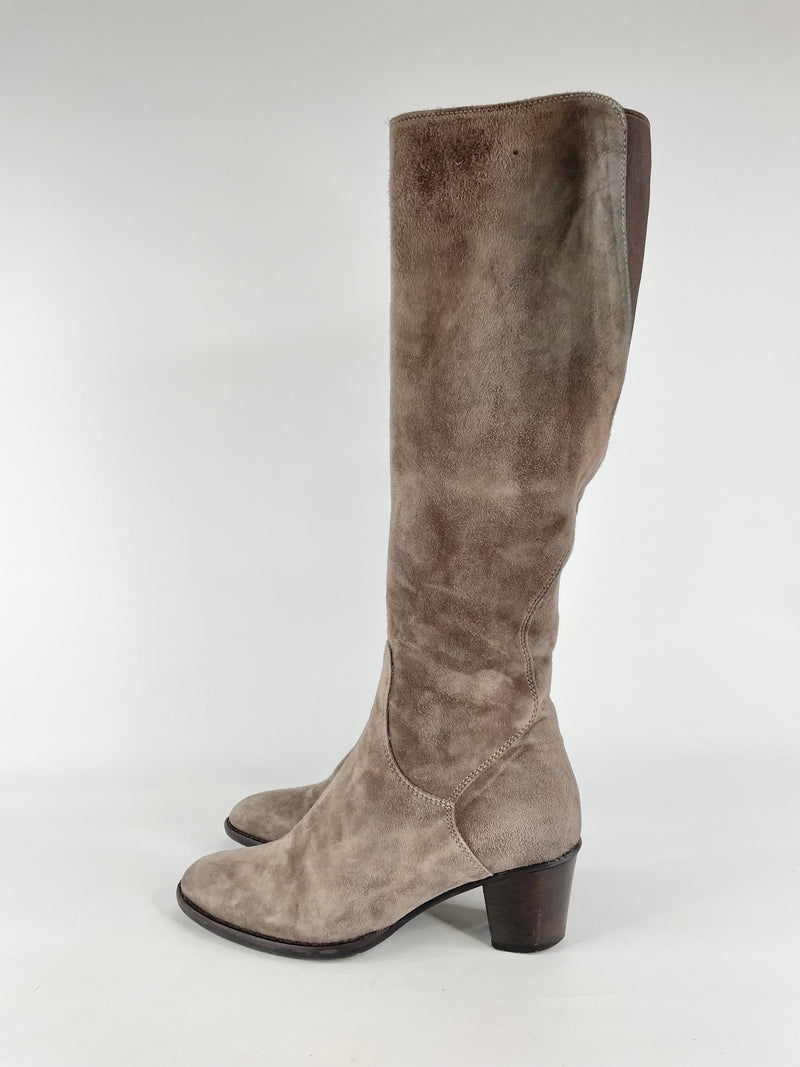 Filippo Raphael Velour Smoke 'Zilya' Knee Boots - EU36.5