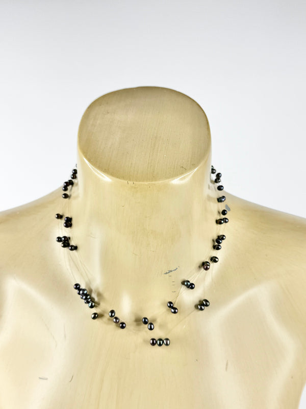 Dyed Purple Pearl Necklace with 14ct Clasp