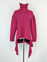 Balenciaga Raspberry Metallic-Glitter Asymmetric Sweater - AU6/8